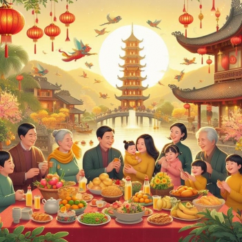 Dàn ý viết bài văn tả cảnh sinh hoạt ngày tết cô đọng nhất