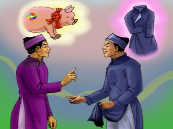 Kể lại câu chuyện chuyện lơn cưới áo mới có nhận xét