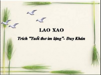 Bải văn hay tả cảnh buổi sáng trong tác phẩm Lao xao của Duy Khánh