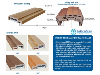 Cửa nhựa giả gỗ ABS Hàn Quốc SaiGonDoor chịu nước 100%