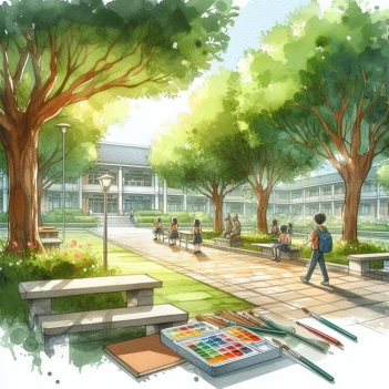 Dàn ý bài văn tả quang cảnh trường em trước giờ vào học