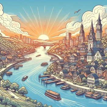 Dàn ý tả dòng sông quê em vào buổi sáng đẹp như tranh